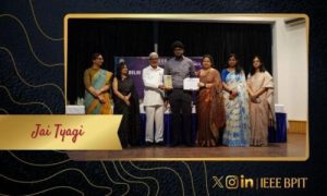Jai Tyagi (ECE 2021-25), IEEE BPIT student earned top honors at IEEE Delhi Section Awards, 2024